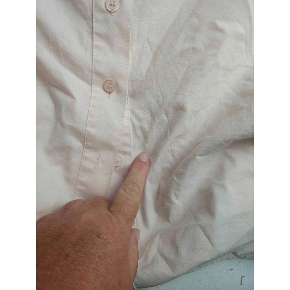 Chicos BUtton Up Womens Size 3 US 16 Pink Minimalist Office Classic Academia